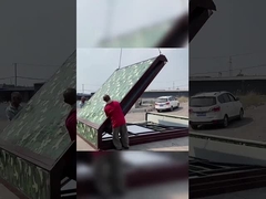 บ้านตู้คอนเทนเนอร์สามเหลี่ยมพับได้ สีแดง เหมาะสำหรับตั้งแคมป์และกิจกรรมกลางแจ้ง