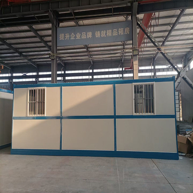 สถานที่ก่อสร้างแบบพกพาเหล็กชุบสังกะสี OEM เพิงสำนักงานพร้อมขอบห้องน้ำ Canblue