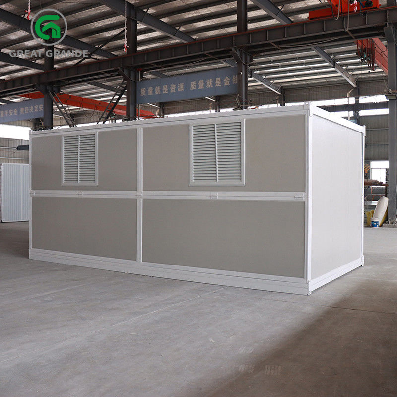 ผนังด้านเดียวประตูคู่รูปแบบสำเร็จรูปบ้านตู้คอนเทนเนอร์แบบพับได้ Integral Frame Protection Coating