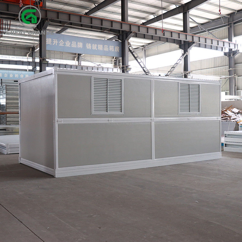 ผนังด้านเดียวประตูคู่รูปแบบสำเร็จรูปบ้านตู้คอนเทนเนอร์แบบพับได้ Integral Frame Protection Coating