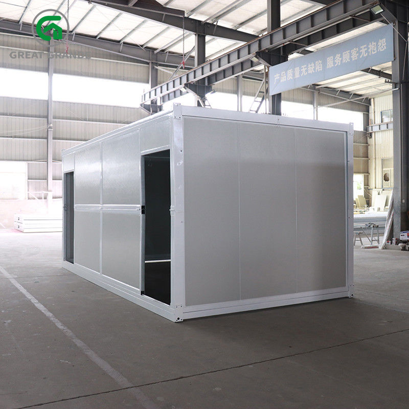 ผนังด้านเดียวประตูคู่รูปแบบสำเร็จรูปบ้านตู้คอนเทนเนอร์แบบพับได้ Integral Frame Protection Coating