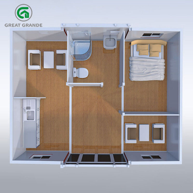 บ้านคอนเทนเนอร์ขยายได้เปล่า 20 ฟุต 3 ในทาวน์โฮโมดูลาร์หนึ่งหลังสำหรับขายที่ดาการ์