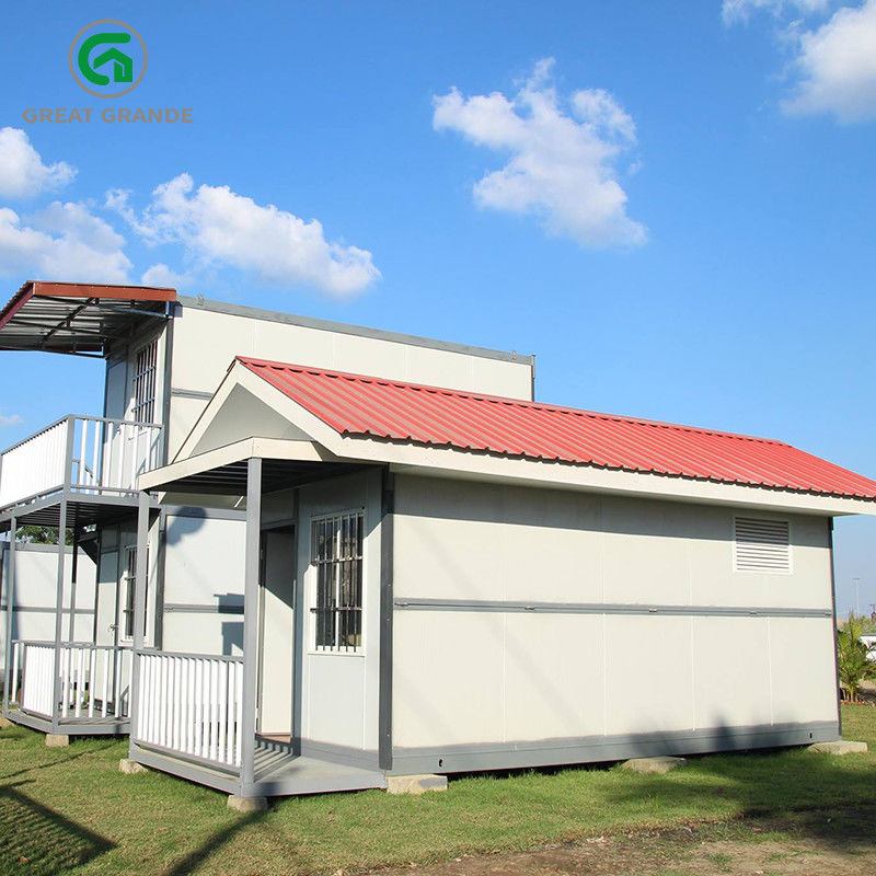 บ้านคอนเทนเนอร์พับสำเร็จรูปสำหรับสำนักงานชั่วคราวและที่พักในสถานที่ก่อสร้าง