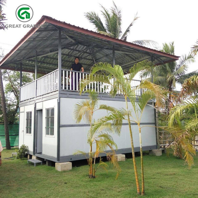 บ้านคอนเทนเนอร์พับสำเร็จรูปสำหรับสำนักงานชั่วคราวและที่พักในสถานที่ก่อสร้าง