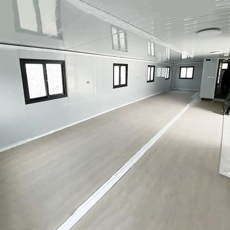 20FT บ้านมือถือ Prefab ผู้ผลิต บ้านมือสอง Prefab EPS แผ่นแซนวิชพื้นหนัง
