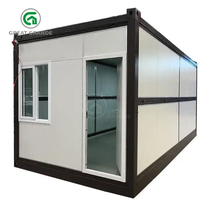 20ft Fold Out Container House ผู้ผลิต หลอดสแควร์ เหล็กเหล็กกระปุก การติดตั้งรวดเร็ว