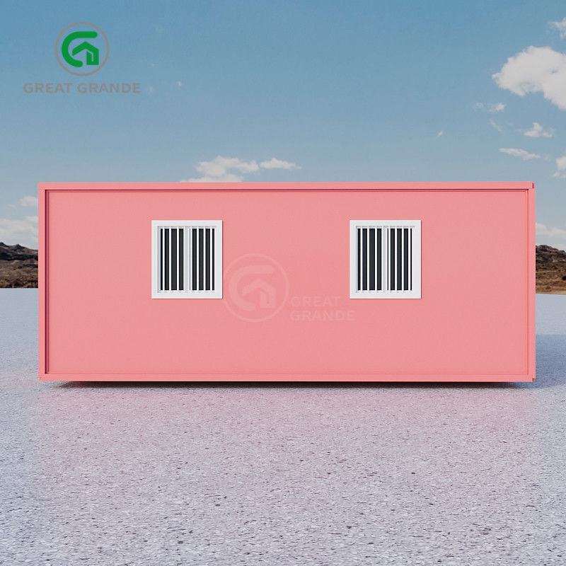 5600 มม * 6300 มม * 2250 มม พื้นที่ภายใน 2 ห้องนอน คอนเทนเนอร์ Prefab บ้านที่มีห้องน้ํา