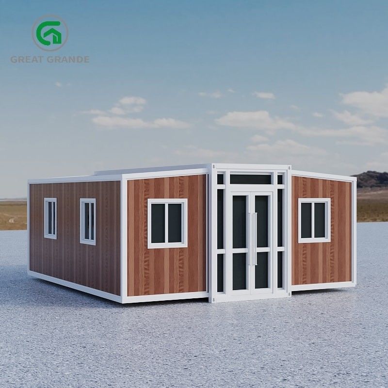 บ้าน Prefab ที่สามารถขยายขนาดได้ในยุคปัจจุบัน 2.0kN / m2 ดิน Live Load Aluminum Alloy กระจกเลื่อน