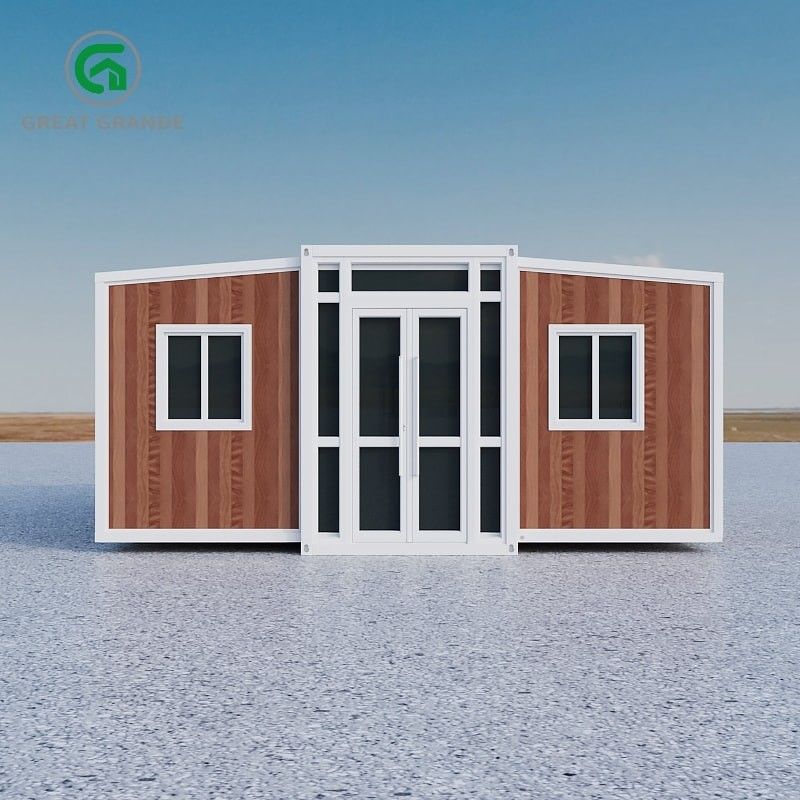 บ้าน Prefab ที่สามารถขยายขนาดได้ในยุคปัจจุบัน 2.0kN / m2 ดิน Live Load Aluminum Alloy กระจกเลื่อน