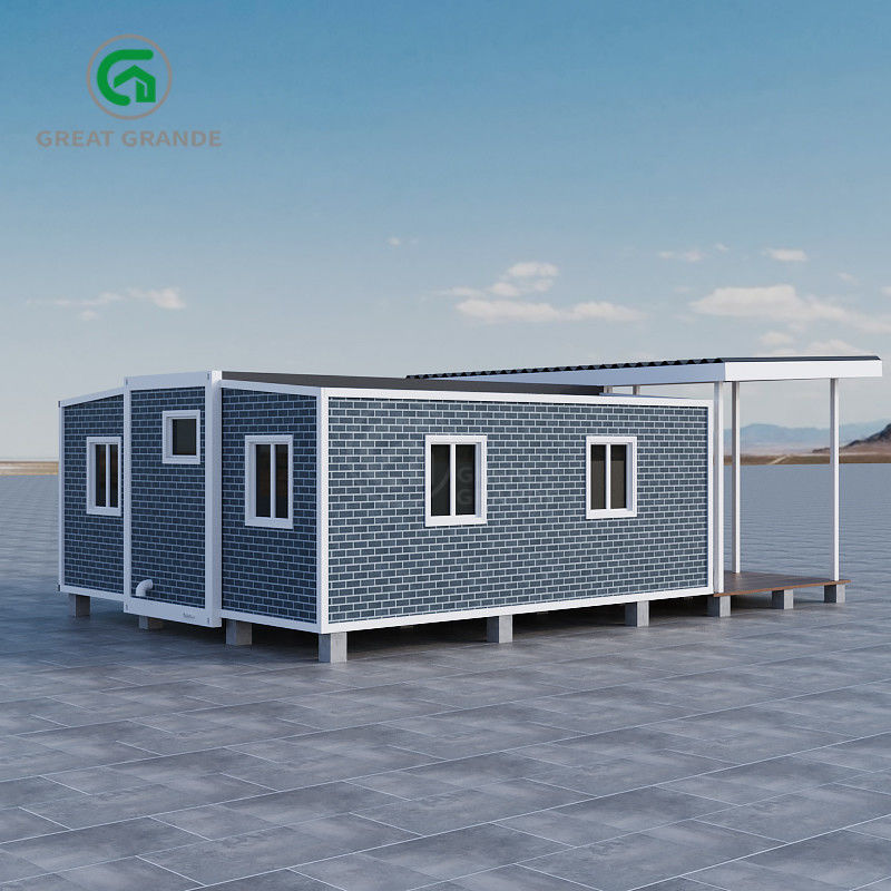 ความจุของหิมะ 1.0 KN/m2 บ้าน Prefab ขยายได้ ทนทานต่อสภาพอากาศ สําหรับการอยู่อาศัยชั่วคราวหรือถาวร