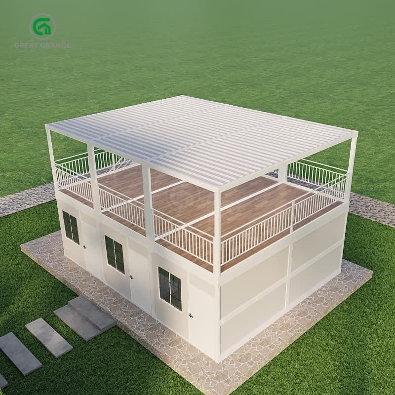 โครงสร้างเหล็กทนทาน ถังพับ บ้าน การแก้ไขที่หลากหลายสําหรับที่พักช่วยเหลือภัยพิบัติ 2.0 KN / m2 ความดันพื้น